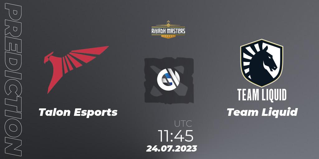 Prognose für das Spiel Talon Esports VS Team Liquid. 24.07.23. Dota 2 - Riyadh Masters 2023 - Group Stage