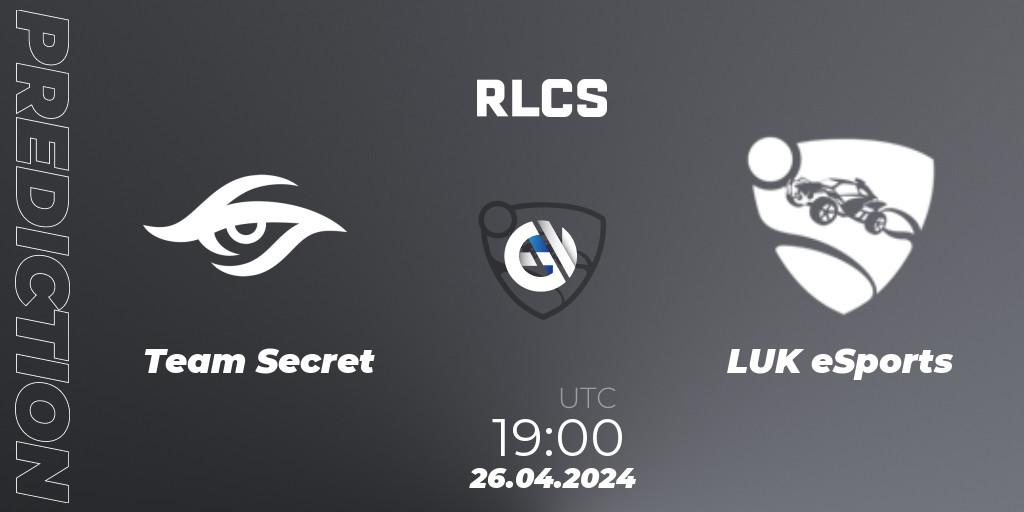 Prognose für das Spiel Team Secret VS LUK eSports. 26.04.24. Rocket League - RLCS 2024 - Major 2: SAM Open Qualifier 4
