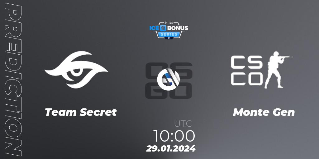 Prognose für das Spiel Team Secret VS Monte Gen. 29.01.2024 at 10:00. Counter-Strike (CS2) - IceBonus Series #1