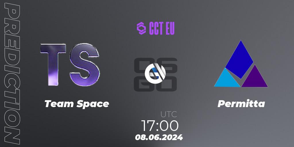 Prognose für das Spiel Team Space VS Permitta. 08.06.2024 at 17:00. Counter-Strike (CS2) - CCT Season 2 Europe Series 5