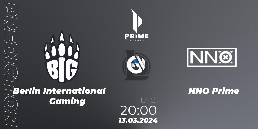 Prognose für das Spiel Berlin International Gaming VS NNO Prime. 13.03.24. LoL - Prime League Spring 2024 - Group Stage
