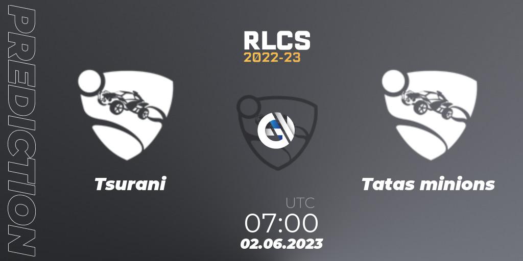 Prognose für das Spiel Tsurani VS Tatas minions. 02.06.2023 at 07:00. Rocket League - RLCS 2022-23 - Spring: Oceania Regional 3 - Spring Invitational