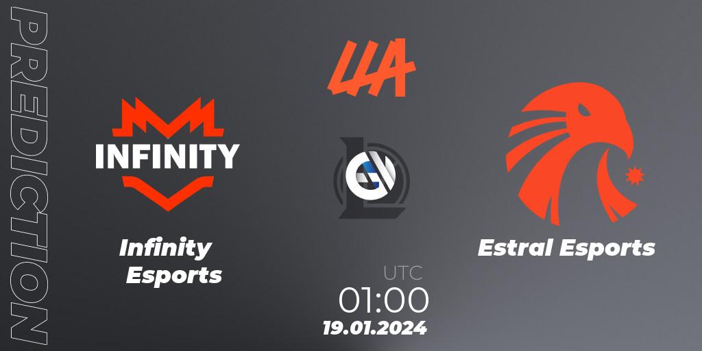 Prognose für das Spiel Infinity Esports VS Estral Esports. 19.01.24. LoL - LLA 2024 Opening Group Stage