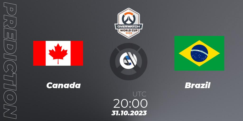 Prognose für das Spiel Canada VS Brazil. 31.10.23. Overwatch - Overwatch World Cup 2023