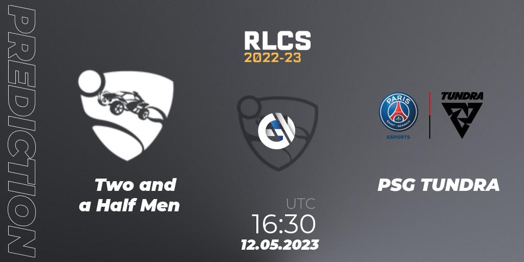 Prognose für das Spiel Two and a Half Men VS PSG TUNDRA. 12.05.2023 at 16:30. Rocket League - RLCS 2022-23 - Spring: Europe Regional 1 - Spring Open