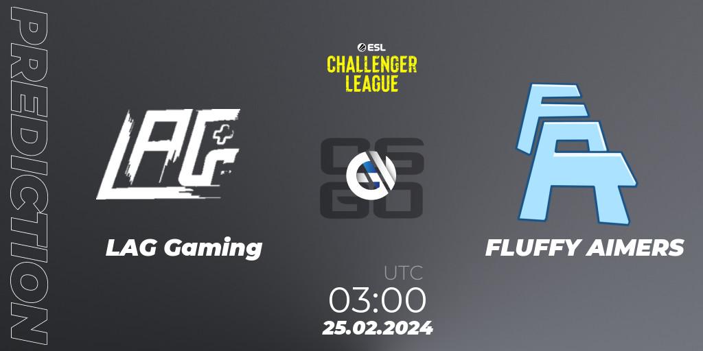 Prognose für das Spiel LAG Gaming VS FLUFFY AIMERS. 08.03.24. CS2 (CS:GO) - ESL Challenger League Season 47: North America