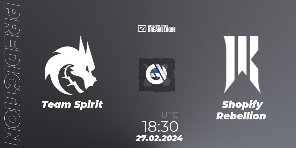 Prognose für das Spiel Team Spirit VS Shopify Rebellion. 27.02.24. Dota 2 - DreamLeague Season 22