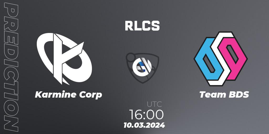 Prognose für das Spiel Karmine Corp VS Team BDS. 10.03.24. Rocket League - RLCS 2024 - Major 1: Europe Open Qualifier 3