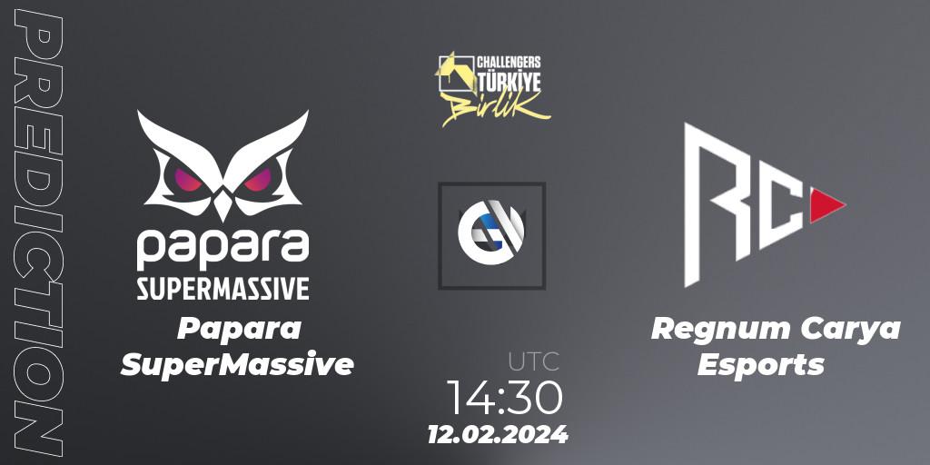 Prognose für das Spiel Papara SuperMassive VS Regnum Carya Esports. 12.02.2024 at 14:40. VALORANT - VALORANT Challengers 2024 Turkey: Birlik Split 1