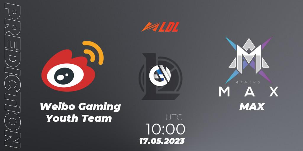 Prognose für das Spiel Weibo Gaming Youth Team VS MAX. 17.05.23. LoL - LDL 2023 - Regular Season - Stage 2