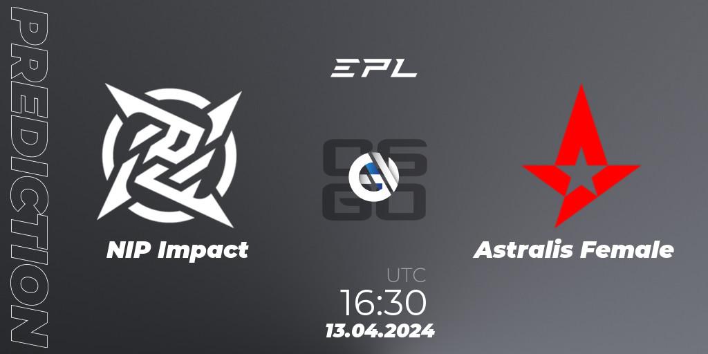 Prognose für das Spiel NIP Impact VS Astralis Female. 13.04.24. CS2 (CS:GO) - European Pro League Female Season 1