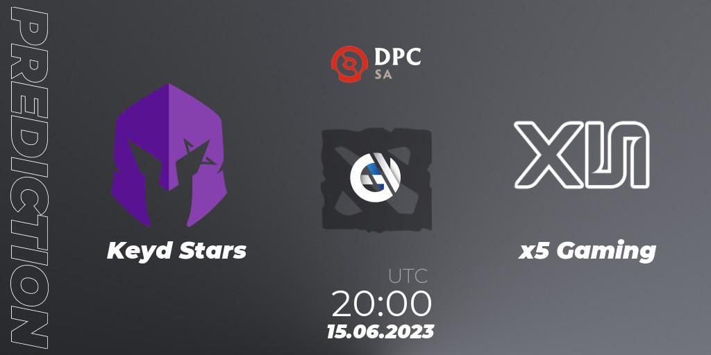 Prognose für das Spiel Keyd Stars VS x5 Gaming. 15.06.2023 at 19:59. Dota 2 - DPC 2023 Tour 3: SA Division II (Lower)