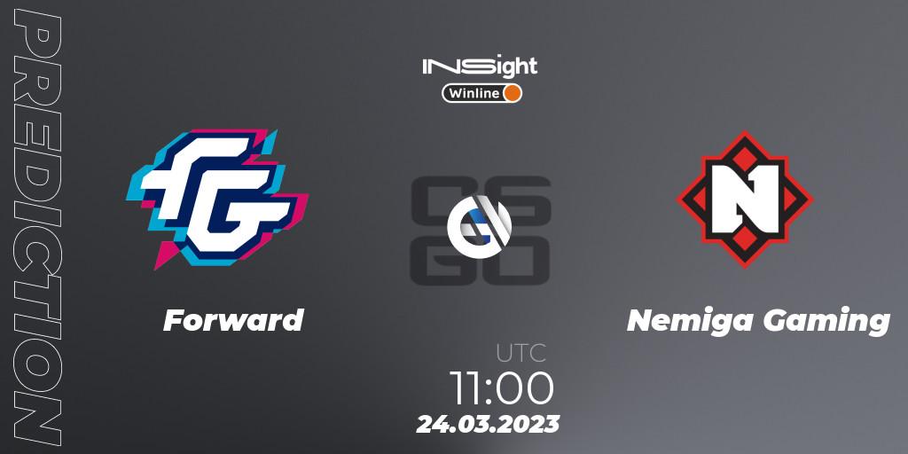 Prognose für das Spiel Forward VS Nemiga Gaming. 24.03.23. CS2 (CS:GO) - Winline Insight Season 3