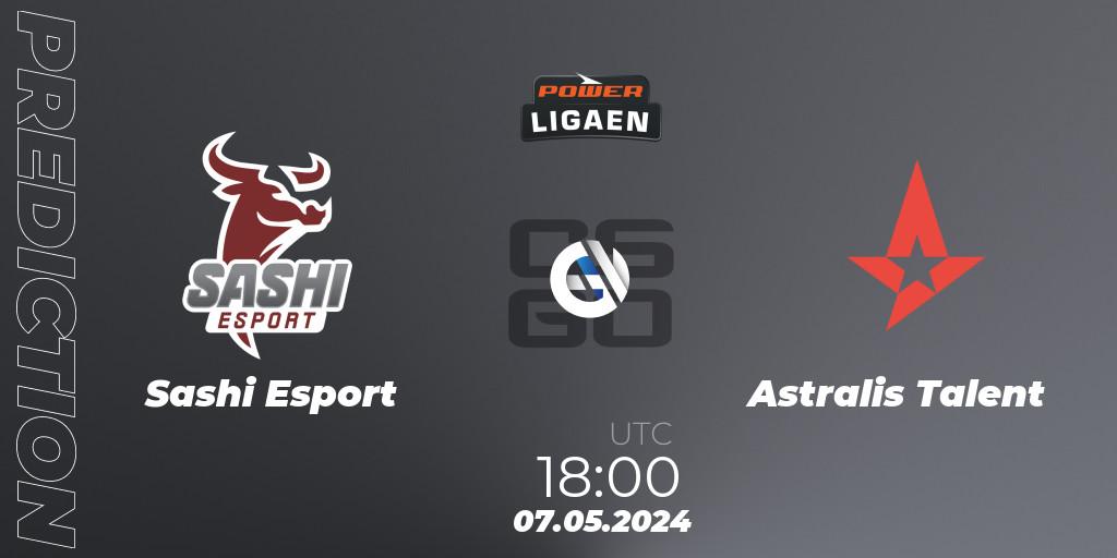 Prognose für das Spiel Sashi Esport VS Astralis Talent. 07.05.2024 at 18:00. Counter-Strike (CS2) - Dust2.dk Ligaen Season 26