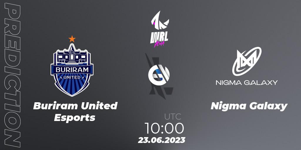 Prognose für das Spiel Buriram United Esports VS Nigma Galaxy. 23.06.2023 at 10:00. Wild Rift - WRL Asia 2023 - Season 1 - Playoffs