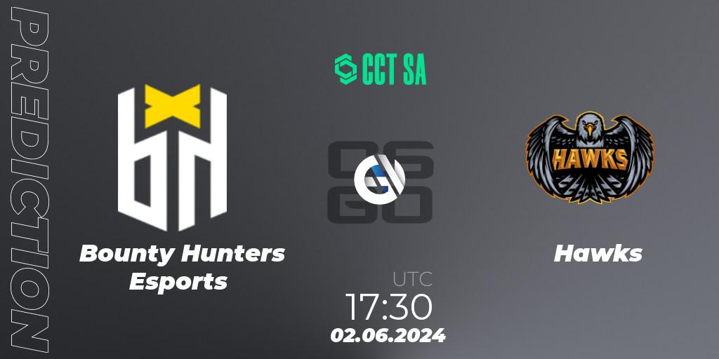 Prognose für das Spiel Bounty Hunters Esports VS Hawks. 02.06.2024 at 17:30. Counter-Strike (CS2) - CCT Season 2 South America Series 1