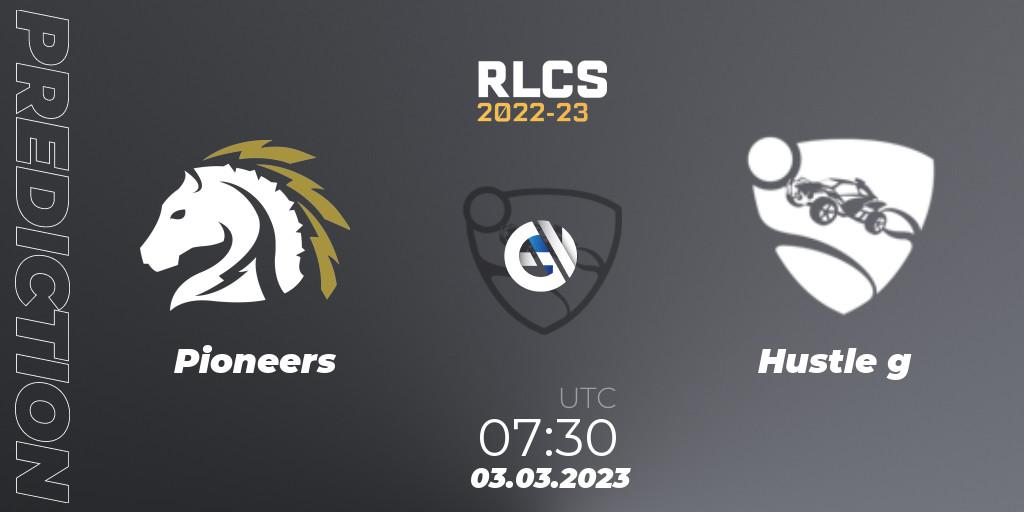 Prognose für das Spiel Pioneers VS Hustle g. 03.03.2023 at 07:30. Rocket League - RLCS 2022-23 - Winter: Oceania Regional 3 - Winter Invitational
