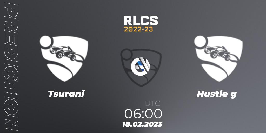 Prognose für das Spiel Tsurani VS Hustle g. 18.02.2023 at 06:00. Rocket League - RLCS 2022-23 - Winter: Oceania Regional 2 - Winter Cup