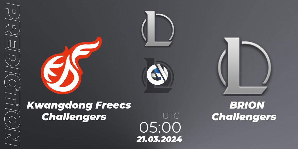 Prognose für das Spiel Kwangdong Freecs Challengers VS BRION Challengers. 21.03.24. LoL - LCK Challengers League 2024 Spring - Group Stage