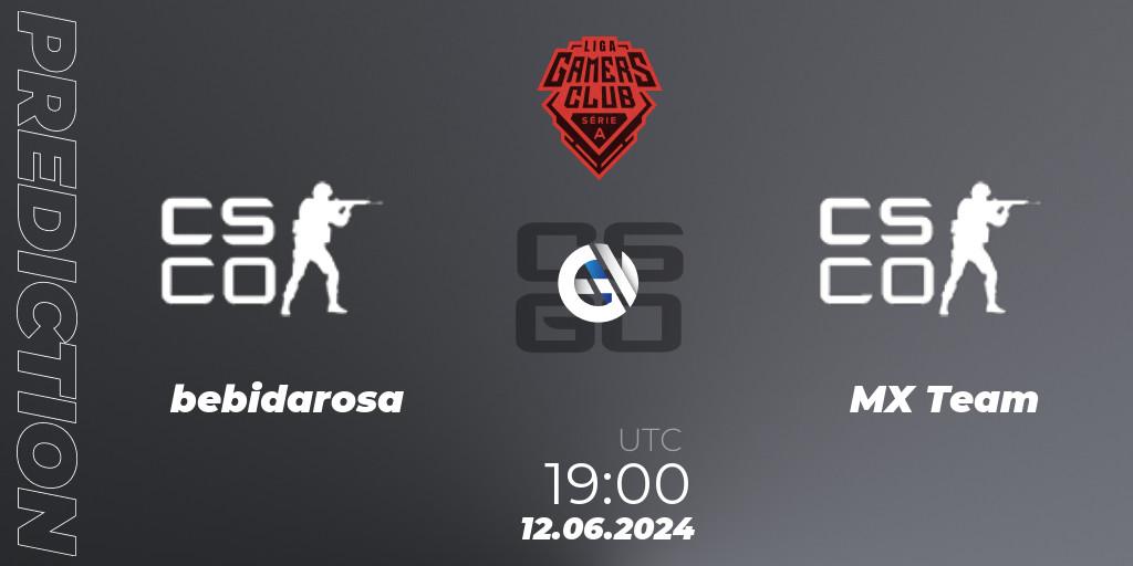 Prognose für das Spiel bebidarosa VS MX Team. 12.06.2024 at 19:00. Counter-Strike (CS2) - Gamers Club Liga Série A: June 2024