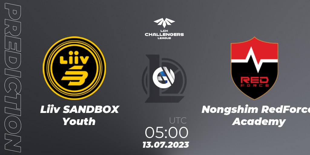 Prognose für das Spiel Liiv SANDBOX Youth VS Nongshim RedForce Academy. 13.07.23. LoL - LCK Challengers League 2023 Summer - Group Stage