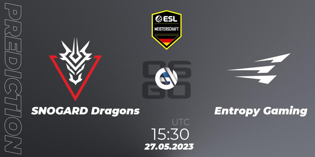Prognose für das Spiel SNOGARD Dragons VS Entropy Gaming. 27.05.23. CS2 (CS:GO) - ESL Meisterschaft: Spring 2023