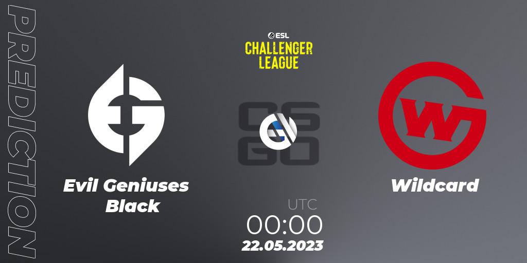 Prognose für das Spiel Evil Geniuses Black VS Wildcard. 22.05.23. CS2 (CS:GO) - ESL Challenger League Season 45: North America