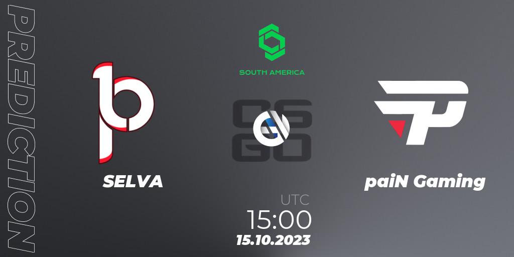 Prognose für das Spiel SELVA VS paiN Gaming. 15.10.23. CS2 (CS:GO) - CCT South America Series #12