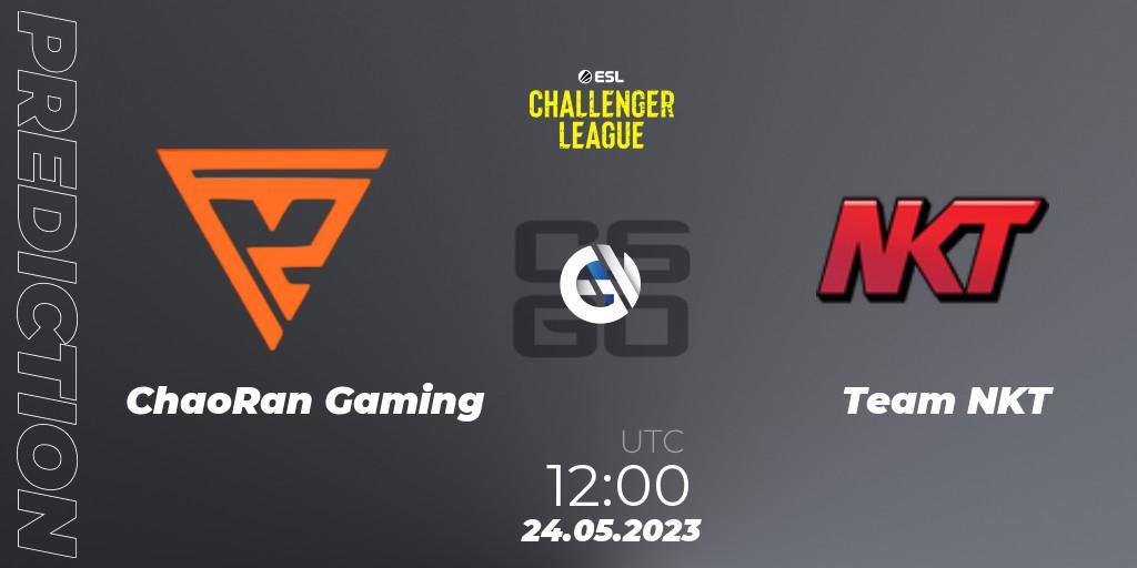 Prognose für das Spiel ChaoRan Gaming VS Team NKT. 24.05.2023 at 12:00. Counter-Strike (CS2) - ESL Challenger League Season 45: Asia-Pacific