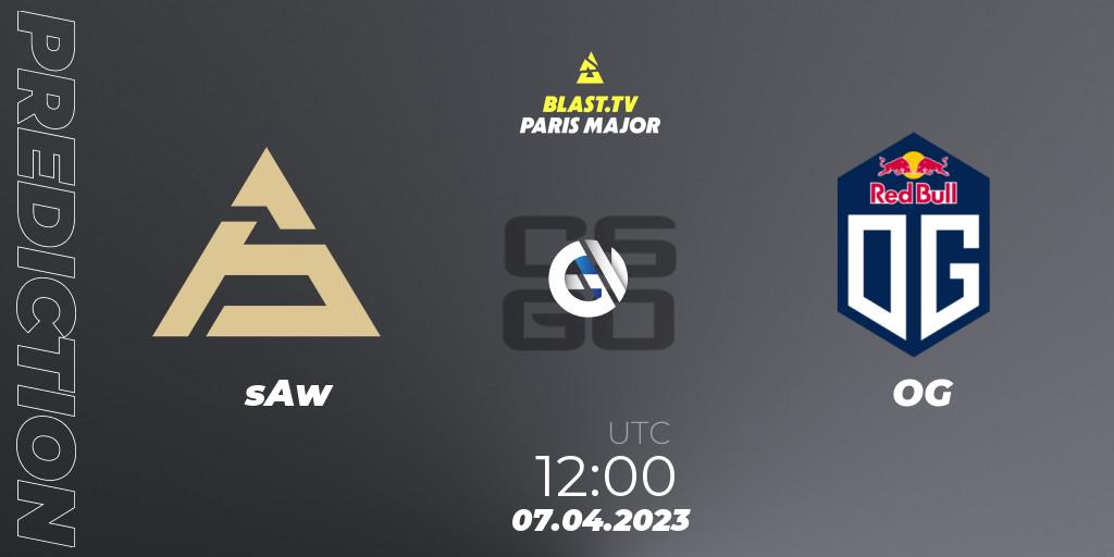 Prognose für das Spiel sAw VS OG. 07.04.2023 at 11:55. Counter-Strike (CS2) - BLAST.tv Paris Major 2023 Europe RMR A