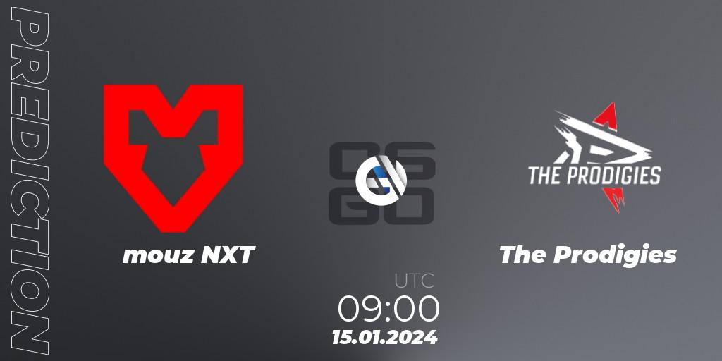 Prognose für das Spiel mouz NXT VS The Prodigies. 15.01.24. CS2 (CS:GO) - European Pro League Season 14: Division 2