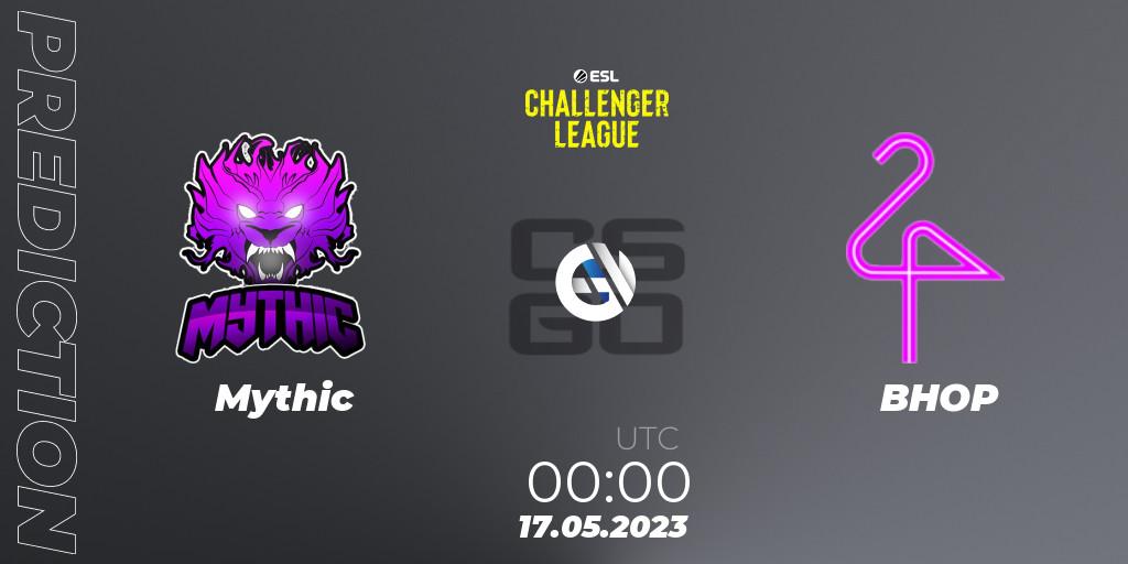 Prognose für das Spiel Mythic VS BHOP. 17.05.2023 at 00:00. Counter-Strike (CS2) - ESL Challenger League Season 45: North America