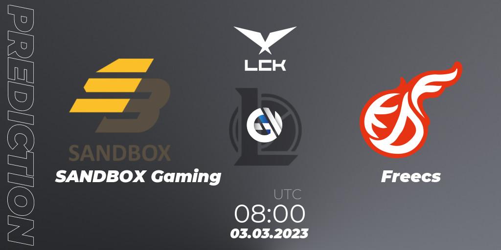 Prognose für das Spiel SANDBOX Gaming VS Freecs. 03.03.23. LoL - LCK Spring 2023 - Group Stage
