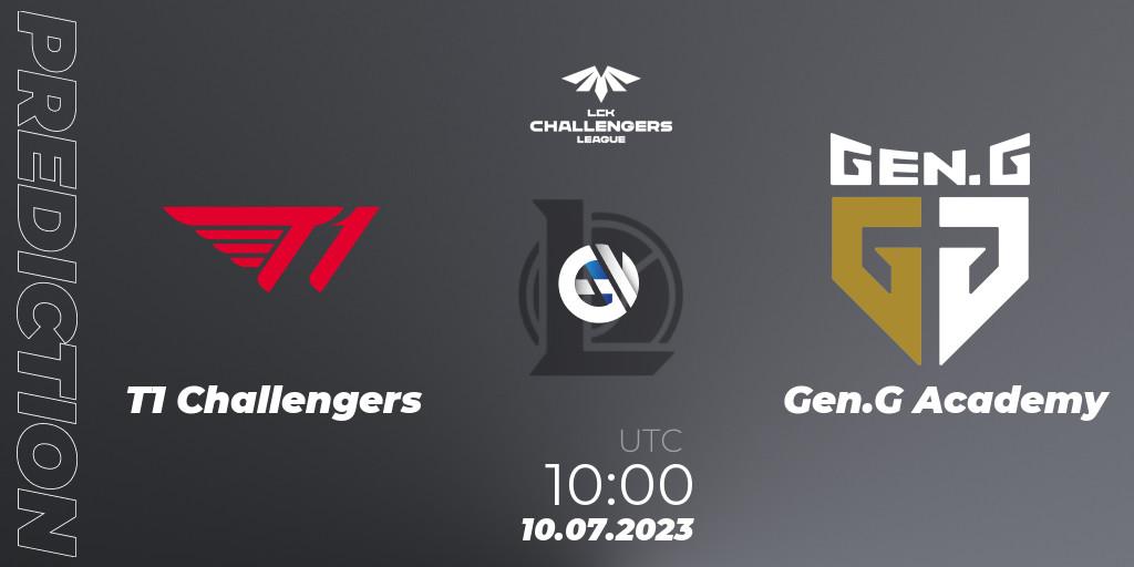 Prognose für das Spiel T1 Challengers VS Gen.G Academy. 10.07.23. LoL - LCK Challengers League 2023 Summer - Group Stage