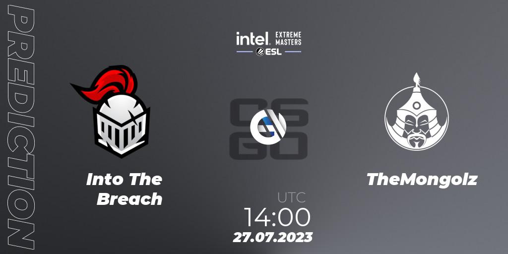 Prognose für das Spiel Into The Breach VS TheMongolz. 27.07.2023 at 10:30. Counter-Strike (CS2) - IEM Cologne 2023 - Play-In