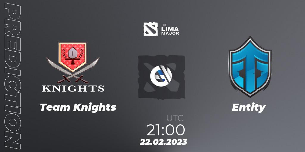 Prognose für das Spiel Team Knights VS Entity. 22.02.23. Dota 2 - The Lima Major 2023