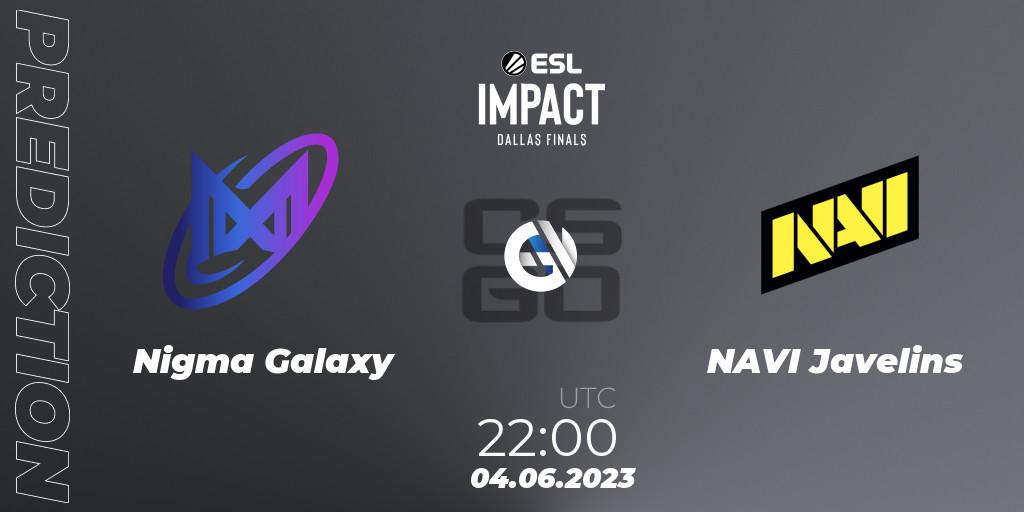 Prognose für das Spiel Nigma Galaxy VS NAVI Javelins. 04.06.23. CS2 (CS:GO) - ESL Impact League Season 3