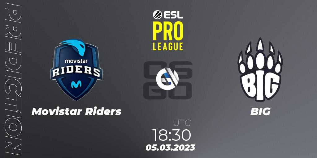 Prognose für das Spiel Movistar Riders VS BIG. 05.03.2023 at 19:00. Counter-Strike (CS2) - ESL Pro League Season 17