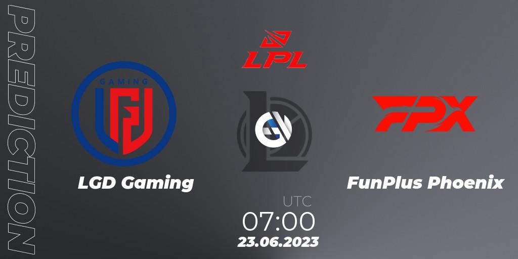 Prognose für das Spiel LGD Gaming VS FunPlus Phoenix. 23.06.23. LoL - LPL Summer 2023 Regular Season