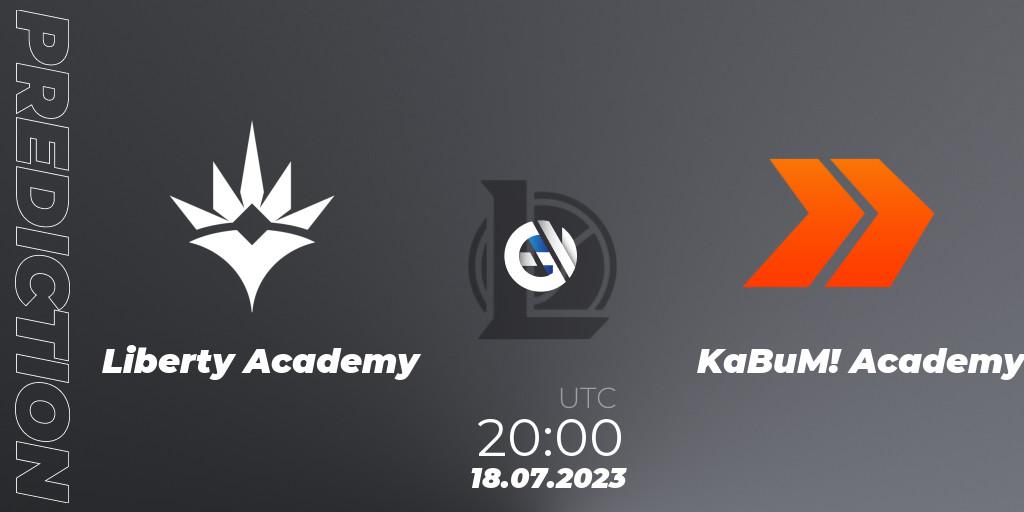 Prognose für das Spiel Liberty Academy VS KaBuM! Academy. 18.07.2023 at 20:00. LoL - CBLOL Academy Split 2 2023 - Group Stage