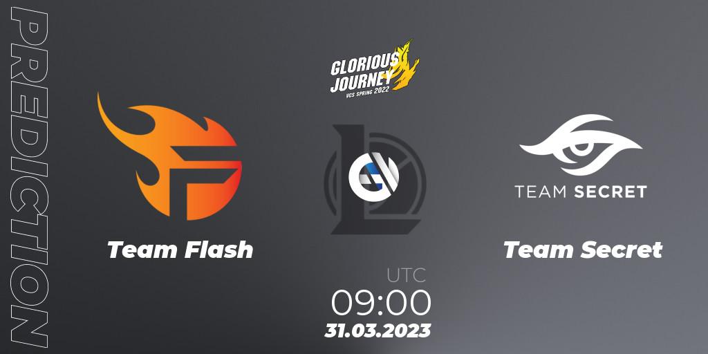 Prognose für das Spiel Team Flash VS Team Secret. 31.03.23. LoL - VCS Spring 2023 - Group Stage