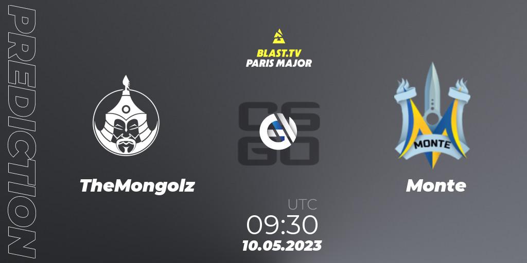 Prognose für das Spiel TheMongolz VS Monte. 10.05.2023 at 09:30. Counter-Strike (CS2) - BLAST Paris Major 2023 Challengers Stage