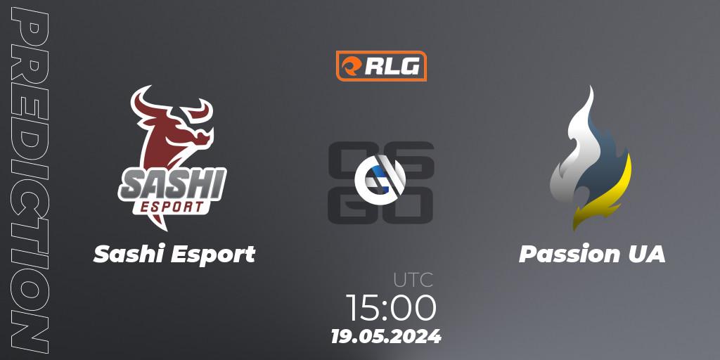 Prognose für das Spiel Sashi Esport VS Passion UA. 19.05.2024 at 15:30. Counter-Strike (CS2) - RES European Series #4