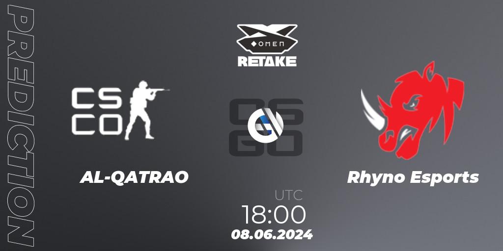 Prognose für das Spiel AL-QATRAO VS Rhyno Esports. 08.06.2024 at 18:00. Counter-Strike (CS2) - Circuito Retake Season 8