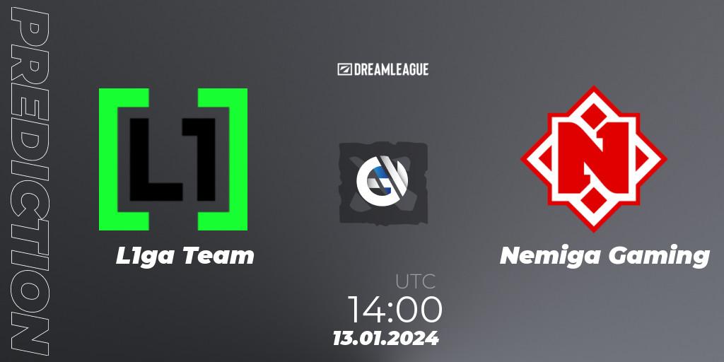 Prognose für das Spiel L1ga Team VS Nemiga Gaming. 13.01.24. Dota 2 - DreamLeague Season 22: Eastern Europe Closed Qualifier