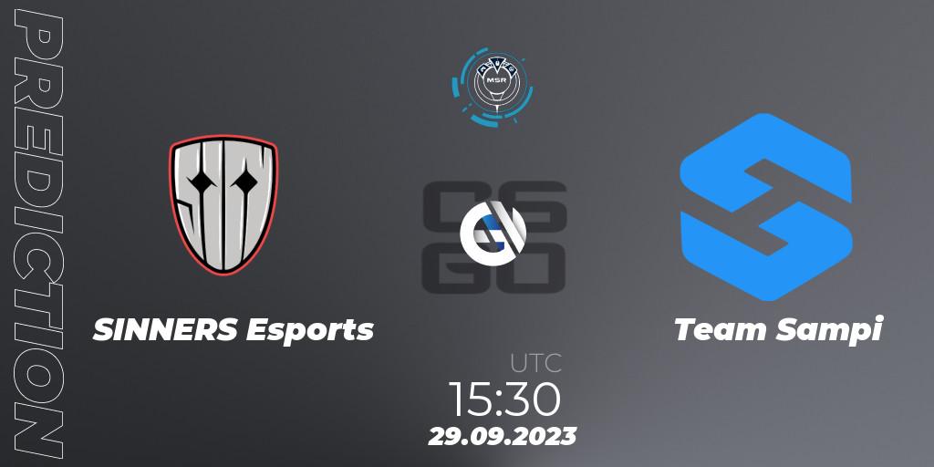 Prognose für das Spiel SINNERS Esports VS Team Sampi. 29.09.2023 at 15:50. Counter-Strike (CS2) - Slovak National Championship 2023