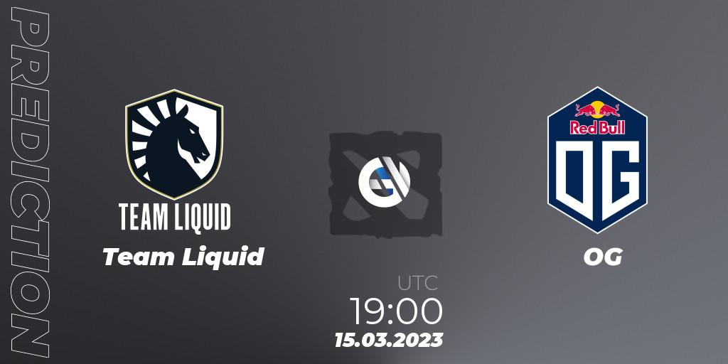 Prognose für das Spiel Team Liquid VS OG. 15.03.23. Dota 2 - DPC 2023 Tour 2: WEU Division I (Upper)