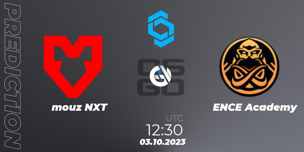Prognose für das Spiel mouz NXT VS ENCE Academy. 03.10.2023 at 12:30. Counter-Strike (CS2) - CCT East Europe Series #2