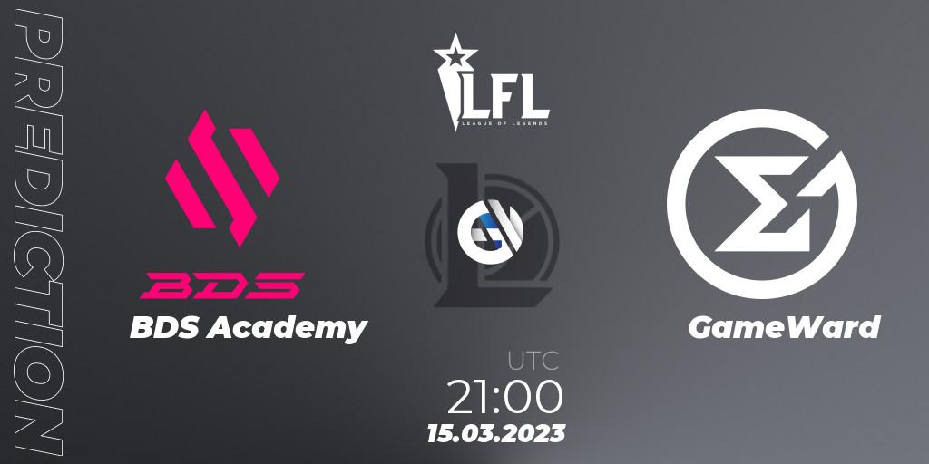 Prognose für das Spiel BDS Academy VS GameWard. 15.03.2023 at 21:00. LoL - LFL Spring 2023 - Group Stage