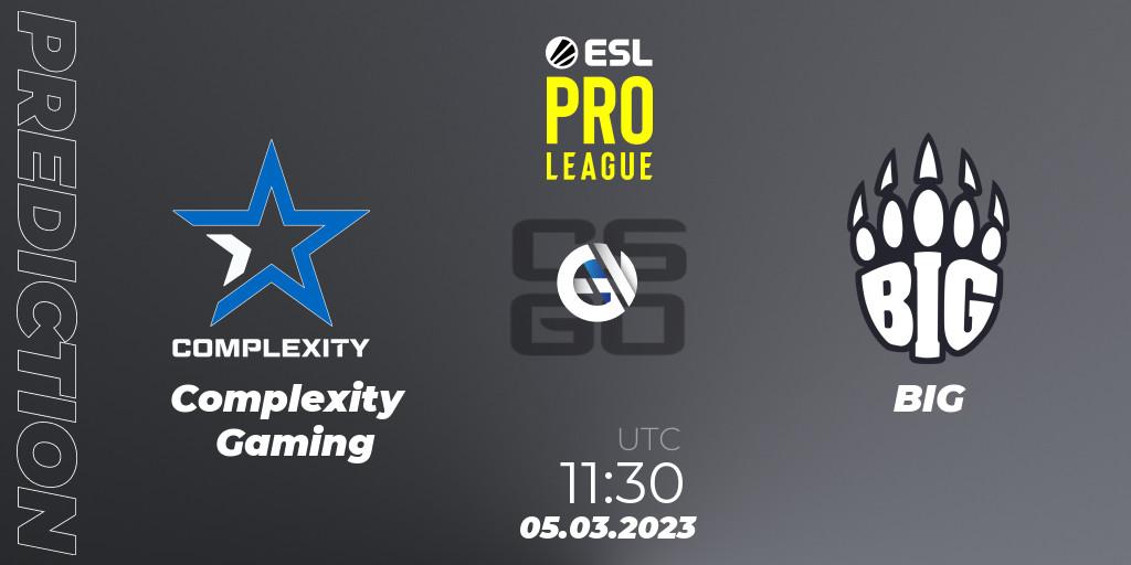 Prognose für das Spiel Complexity Gaming VS BIG. 05.03.23. CS2 (CS:GO) - ESL Pro League Season 17